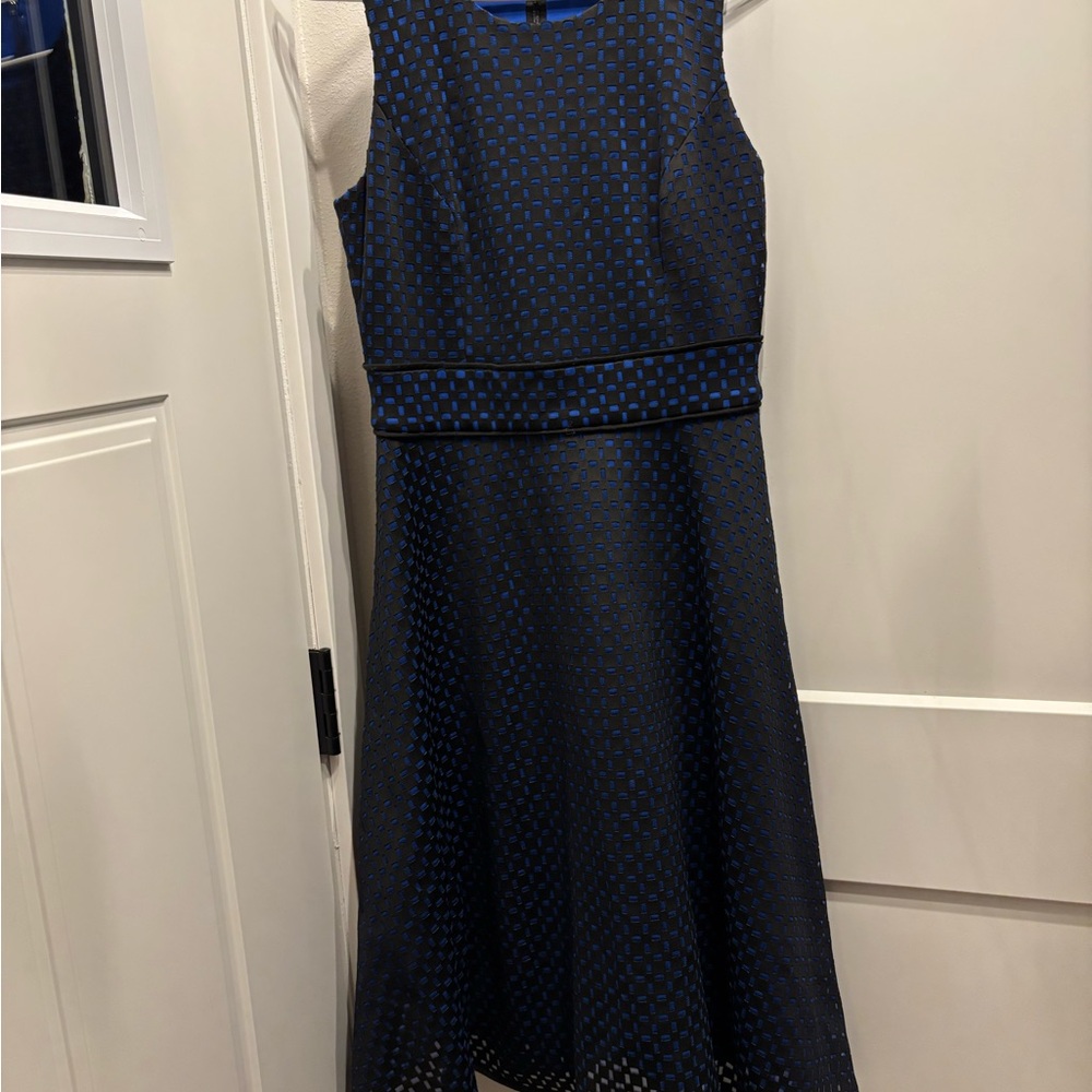 Karl Lagerfeld Blue Ruffled Midi Dress for Wedding Guest